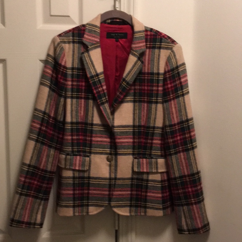 Rag & Bone Plaid Wool Blazer